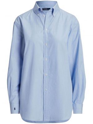 Leder wildleder t-shirt mit stickerei Polo Ralph Lauren blau