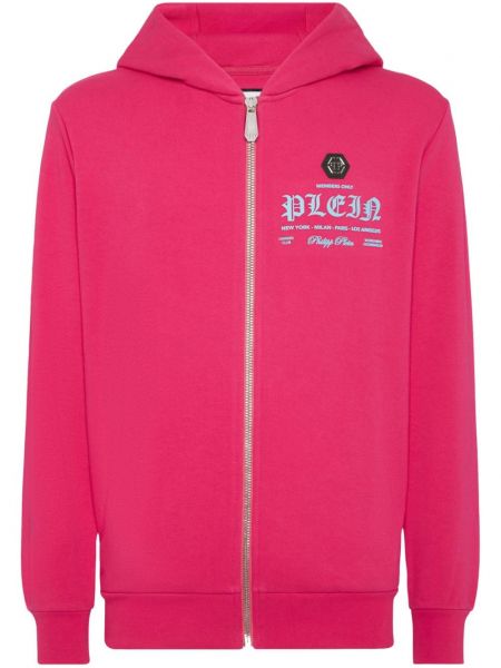 Kapučdžemperis ar apdruku Philipp Plein rozā