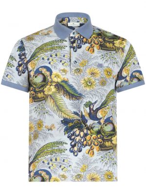 Kokvilnas polo krekls ar ziediem ar apdruku Etro