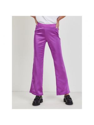 Pantaloni din satin Only violet