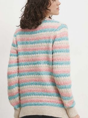 Gyapjú pulóver Answear Lab rózsaszín