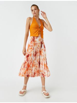 Midi sukně Koton oranžové