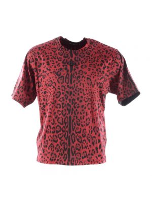 Koszulka z nadrukiem z nadrukiem zwierzęcym Dolce And Gabbana czerwona