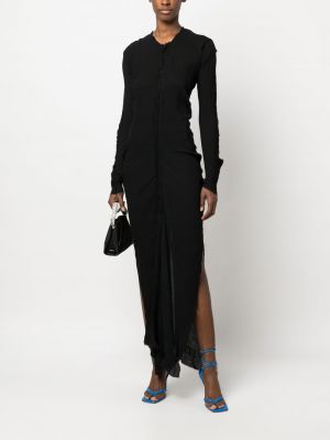 Sukienka długa drapowana Talia Byre czarna
