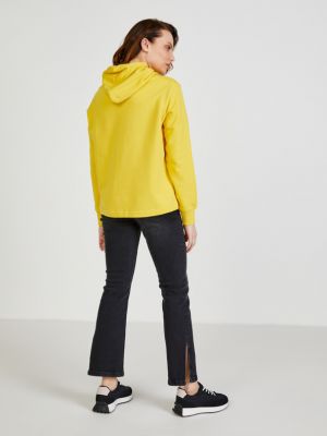 Hanorac cu glugă Calvin Klein Jeans galben