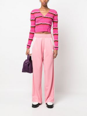 Pruhované sportovní kalhoty Kenzo růžové