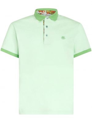 Kokvilnas polo krekls Etro zaļš