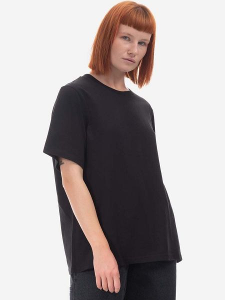 Bavlněné tričko Woolrich černé