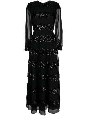Коктейлна рокля с пайети Sachin & Babi черно