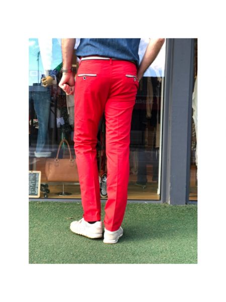 Pantalones chinos ajustados de algodón Mason's rojo