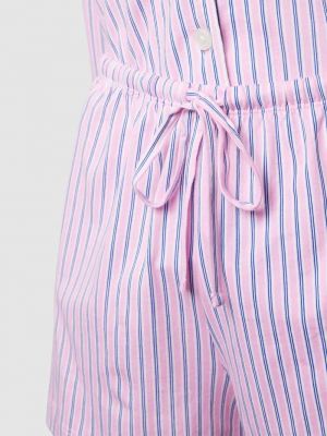 Piżama w paski Lauren Ralph Lauren różowa