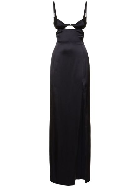 Σατέν μάξι φόρεμα Nensi Dojaka μαύρο