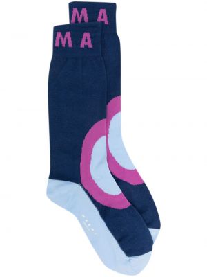 Sockor med broderi Marni blå