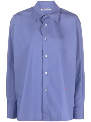 Bavlněná košile Alexander Wang modrá