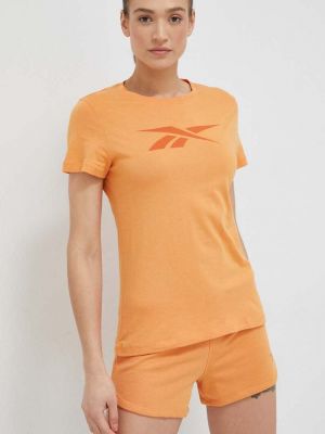 Pamut póló Reebok narancsszínű