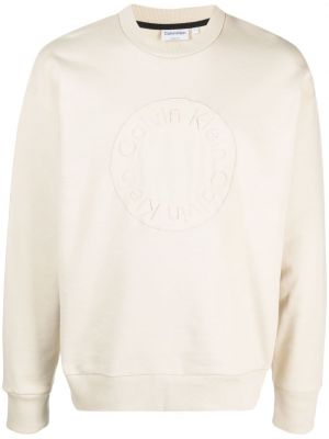 Sweatshirt mit stickerei aus baumwoll Calvin Klein weiß