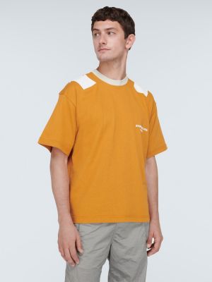 Camiseta de algodón de tela jersey Stone Island naranja
