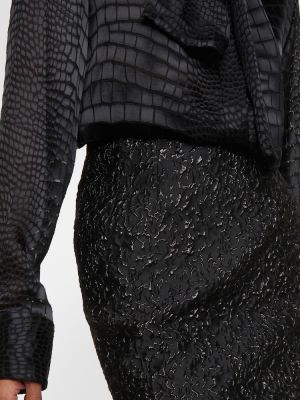 Spódnica midi żakardowa Versace czarna