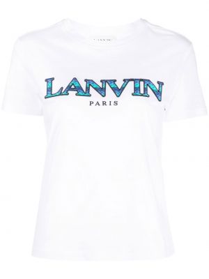 T-shirt mit stickerei aus baumwoll Lanvin weiß