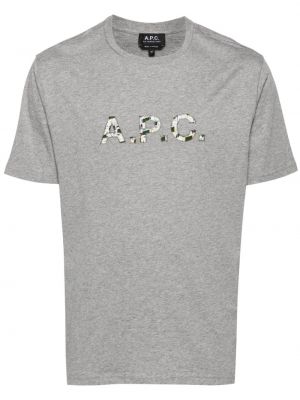 Памучна тениска A.p.c. сиво