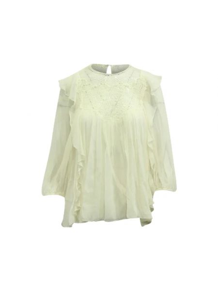 Jedwabny top Chloé Pre-owned beżowy