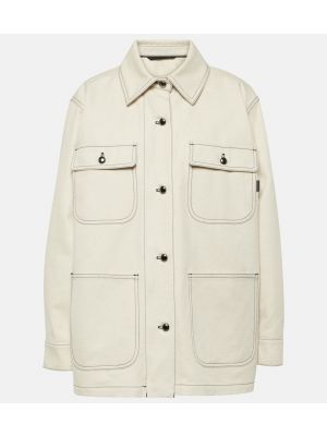 Pamučna lanena jakna Max Mara bijela