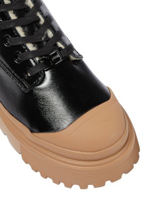 Кожени обувки до глезена с връзки с дантела Hogan черно