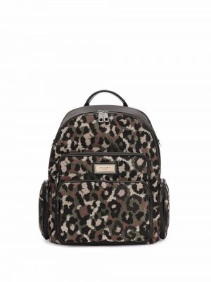 Rucksack mit print mit leopardenmuster Dolce & Gabbana schwarz