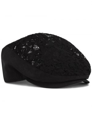 Čipkovaná baretka Dolce & Gabbana čierna