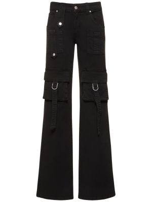 Džínsy s rovným strihom s nízkym pásom Blumarine čierna