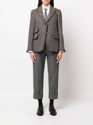 Tweed jacke mit fischgrätmuster Thom Browne braun