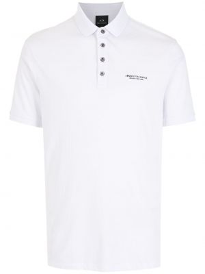 Polo majica s potiskom Armani Exchange bela