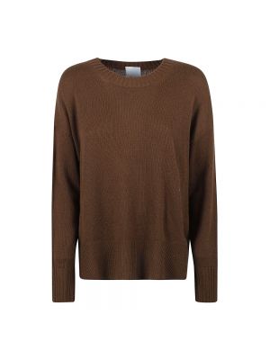 Sweter z okrągłym dekoltem Allude brązowy