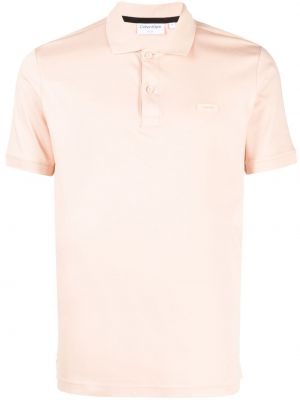 Medvilninis polo marškinėliai Calvin Klein rožinė