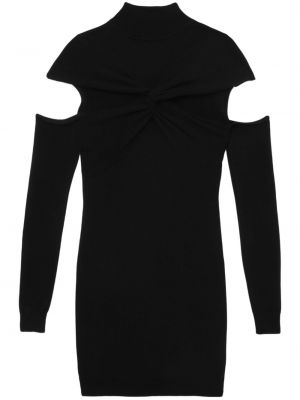 Вълнена коктейлна рокля Coperni черно