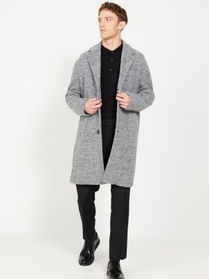 Oversized vlněný kabát relaxed fit Ac&co / Altınyıldız Classics šedý
