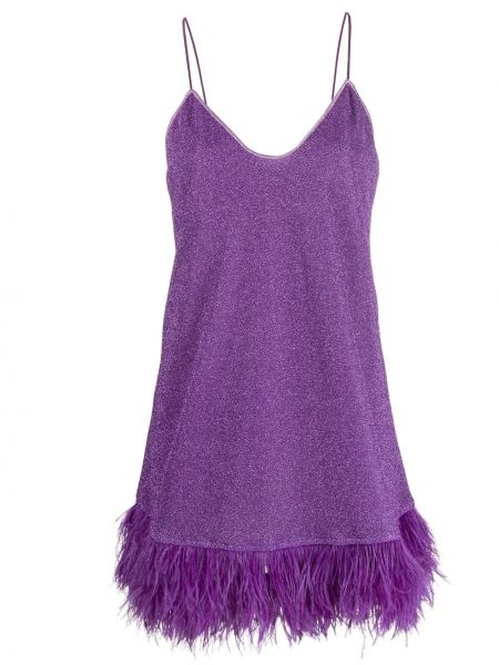 Koktejlové šaty z peří Oseree fialové