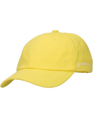Памучна шапка Jacquemus жълто