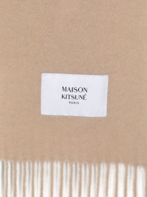 Schal mit fransen Maison Kitsuné beige