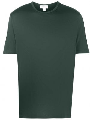 T-shirt med mönster i enfärgad Sunspel grön