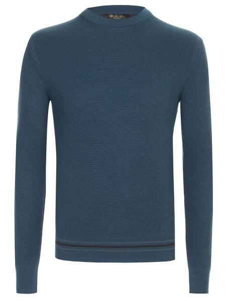 Кашемировый шелковый свитер Loro Piana синий