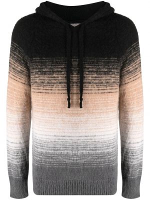 Gradienta krāsas adīti kapučdžemperis Laneus melns