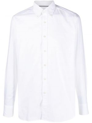 Πουπουλένιο βαμβακερό πουκάμισο Tintoria Mattei λευκό