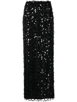 Hodvábna flitrovaná sukňa Alberta Ferretti čierna
