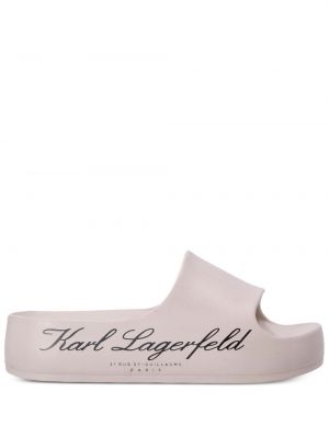 Sandali con stampa Karl Lagerfeld beige
