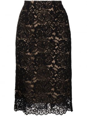 Midi sukně z nylonu na zip L'agence - černá