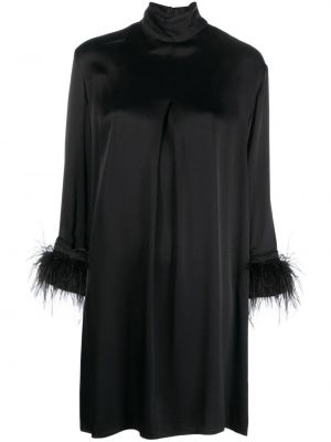 Коктейлна рокля с пера Sleeper черно