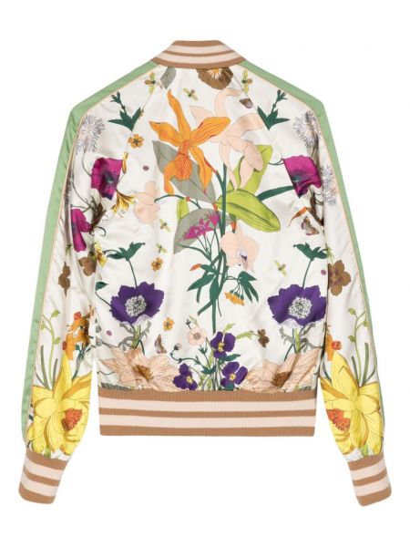 Květinový dlouhá bunda s potiskem Gucci Pre-owned bílý