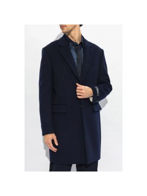Abrigo de lana Versace azul