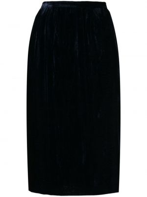 Velurová puzdrová sukňa Chanel Pre-owned modrá